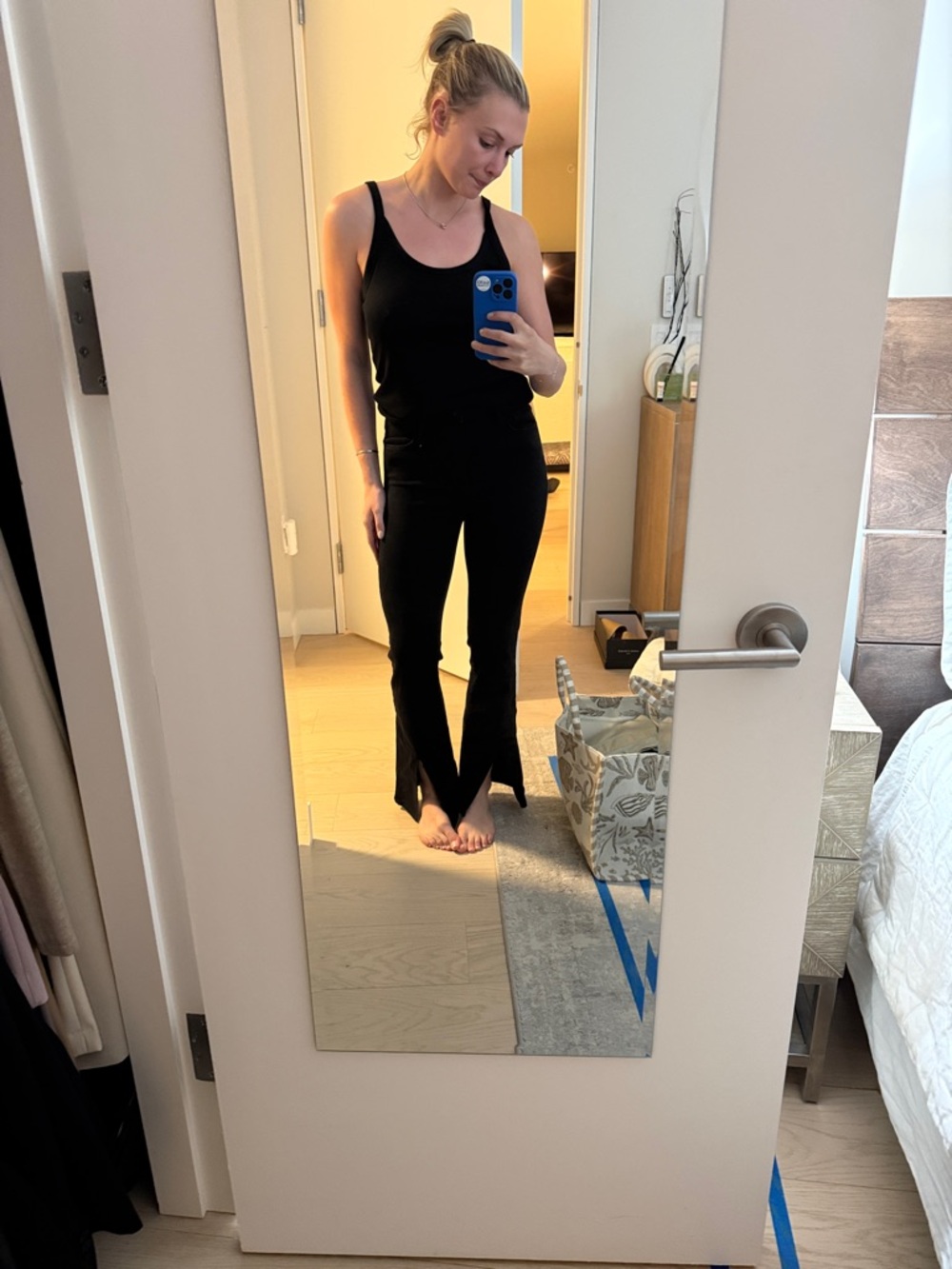 Just Black Women's Black Split-Flare Pants